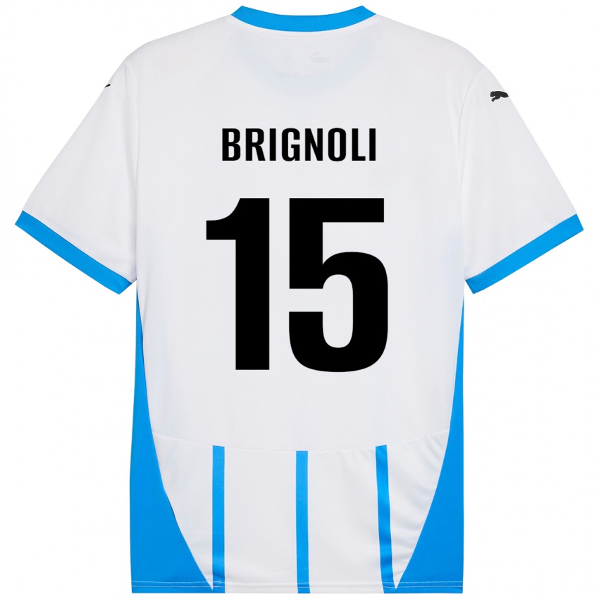 Kinderen Benedetta Brignoli #15 Wit Blauw Uitshirt Uittenue 2024/25 T-Shirt België