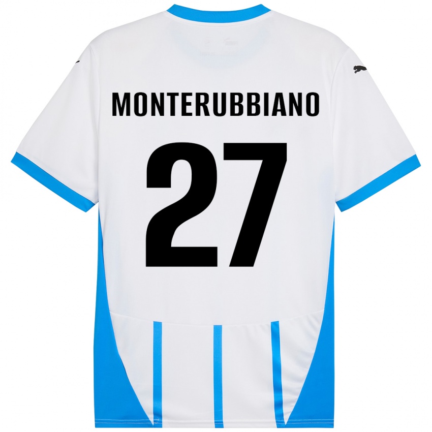 Kinderen Valeria Monterubbiano #27 Wit Blauw Uitshirt Uittenue 2024/25 T-Shirt België