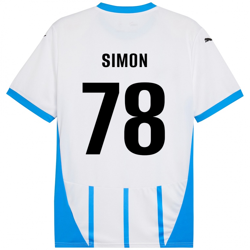 Kinderen Bénédicte Simon #78 Wit Blauw Uitshirt Uittenue 2024/25 T-Shirt België