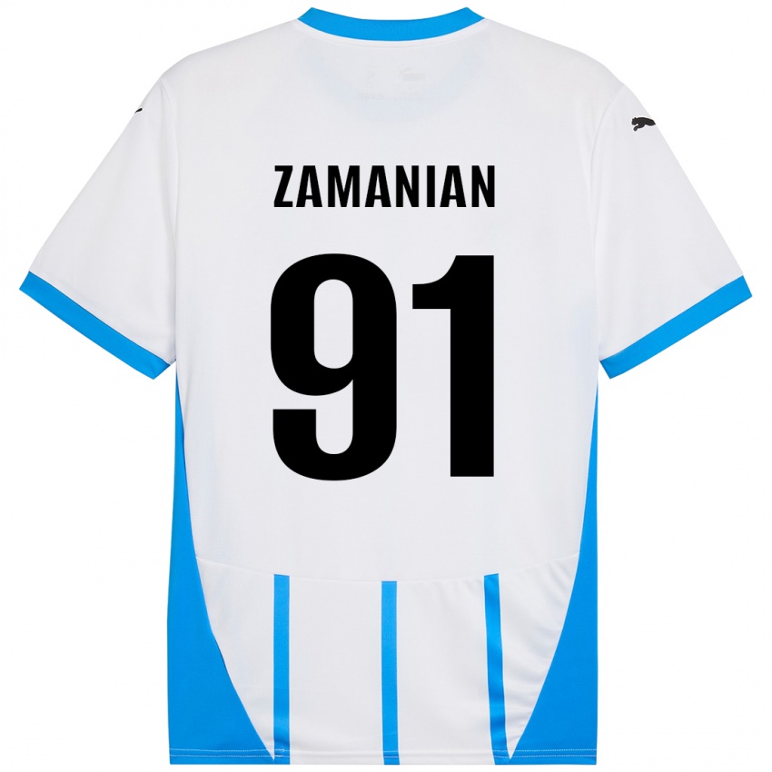 Kinderen Annahita Zamanian #91 Wit Blauw Uitshirt Uittenue 2024/25 T-Shirt België