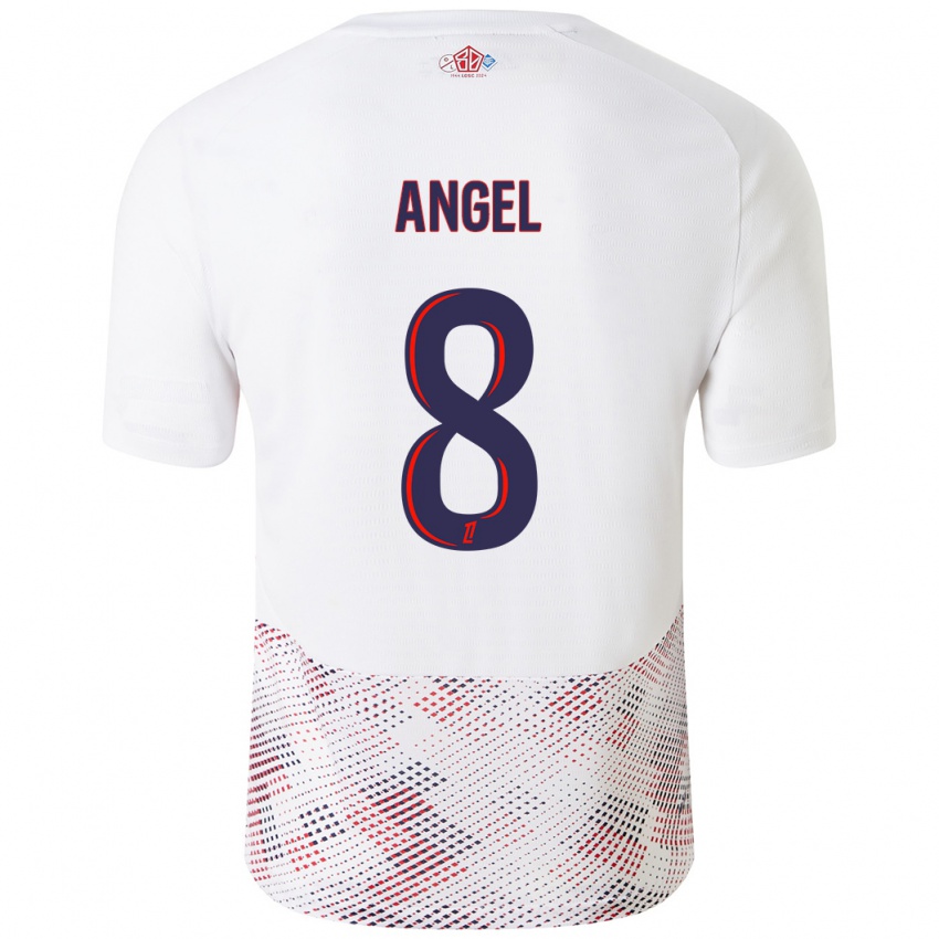 Enfant Maillot Angel Gomes #8 Blanc Bleu Royal Tenues Extérieur 2024/25 T-Shirt Belgique