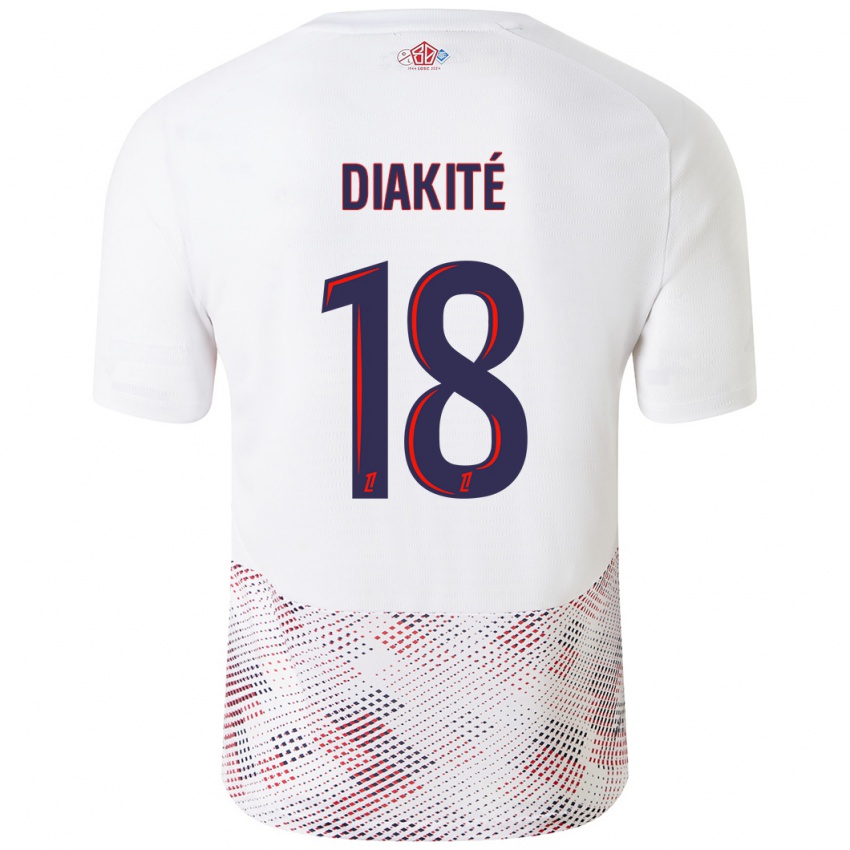 Enfant Maillot Bafodé Diakité #18 Blanc Bleu Royal Tenues Extérieur 2024/25 T-Shirt Belgique