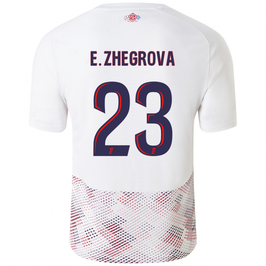 Kinderen Edon Zhegrova #23 Wit Koningsblauw Uitshirt Uittenue 2024/25 T-Shirt België