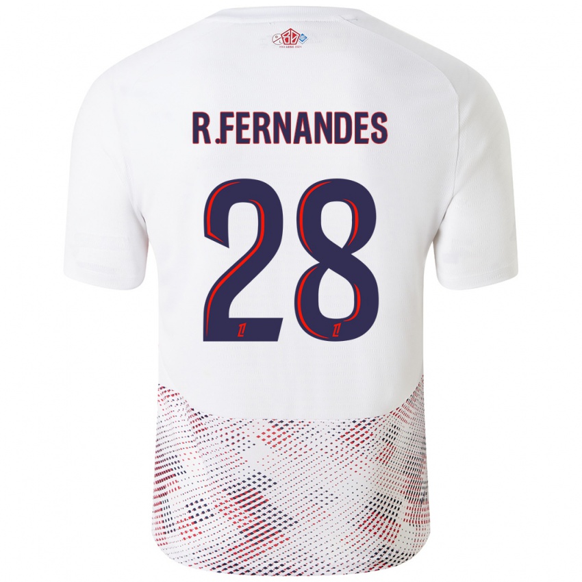 Enfant Maillot Rafael Fernandes #28 Blanc Bleu Royal Tenues Extérieur 2024/25 T-Shirt Belgique