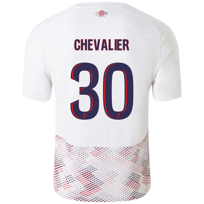 Enfant Maillot Lucas Chevalier #30 Blanc Bleu Royal Tenues Extérieur 2024/25 T-Shirt Belgique