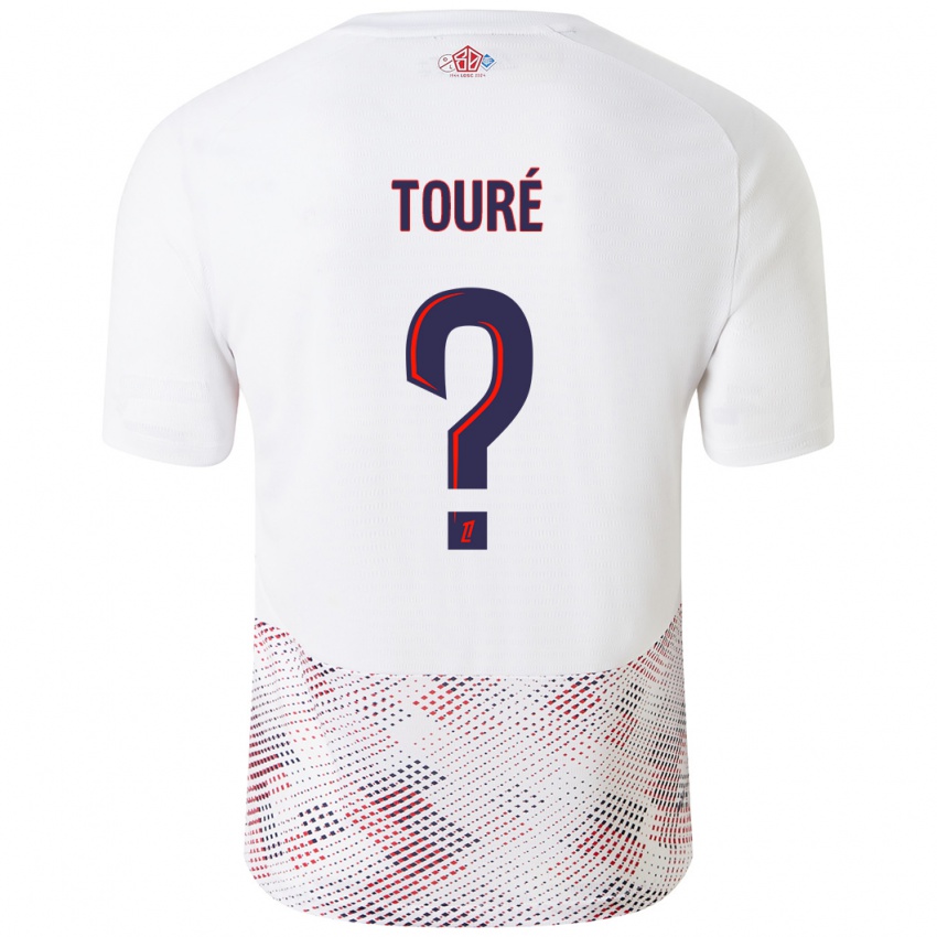 Enfant Maillot Ousmane Touré #0 Blanc Bleu Royal Tenues Extérieur 2024/25 T-Shirt Belgique