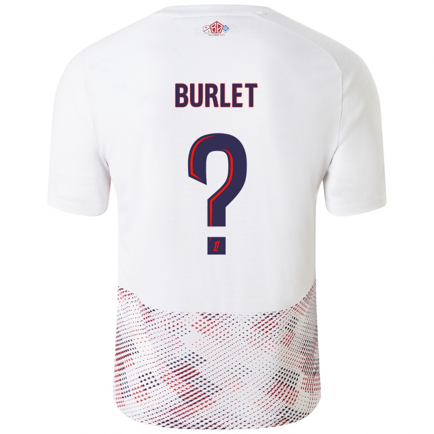 Enfant Maillot Vincent Burlet #0 Blanc Bleu Royal Tenues Extérieur 2024/25 T-Shirt Belgique