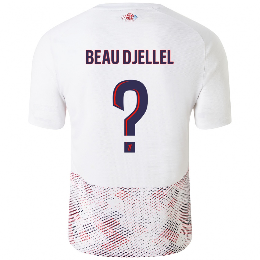 Enfant Maillot Yanis Beau Djellel #0 Blanc Bleu Royal Tenues Extérieur 2024/25 T-Shirt Belgique