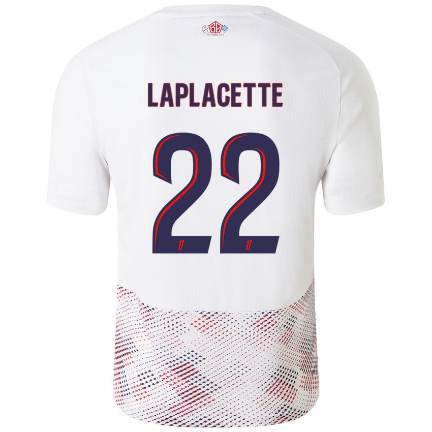 Kinderen Tess Laplacette #22 Wit Koningsblauw Uitshirt Uittenue 2024/25 T-Shirt België