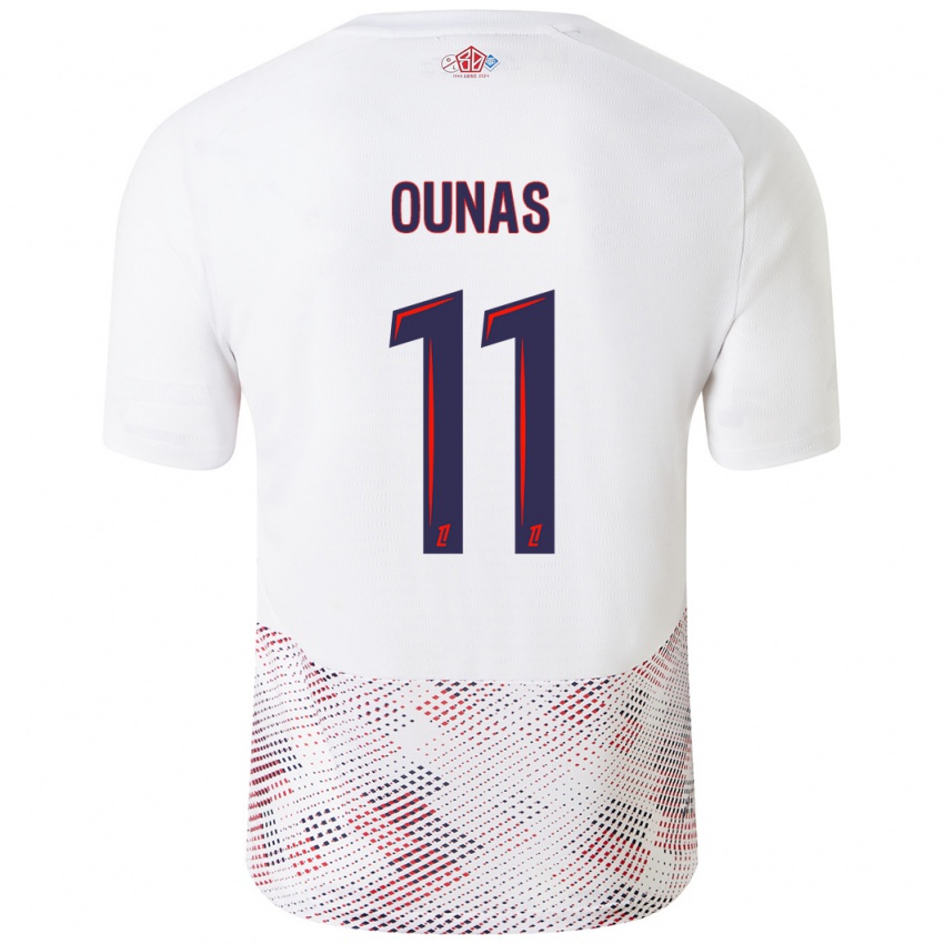 Kinderen Adam Ounas #11 Wit Koningsblauw Uitshirt Uittenue 2024/25 T-Shirt België