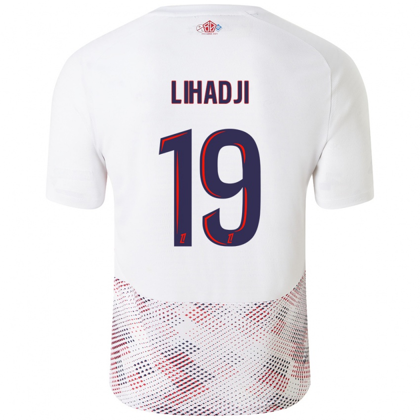 Enfant Maillot Isaac Lihadji #19 Blanc Bleu Royal Tenues Extérieur 2024/25 T-Shirt Belgique