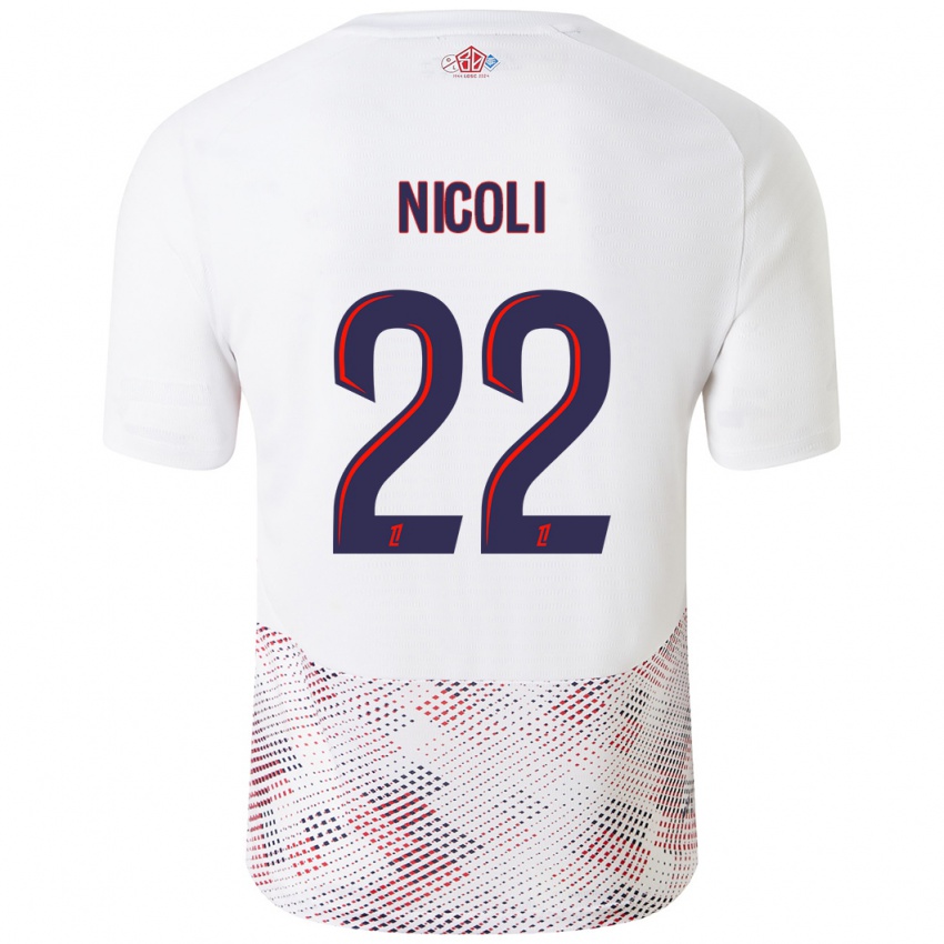 Enfant Maillot Morgane Nicoli #22 Blanc Bleu Royal Tenues Extérieur 2024/25 T-Shirt Belgique