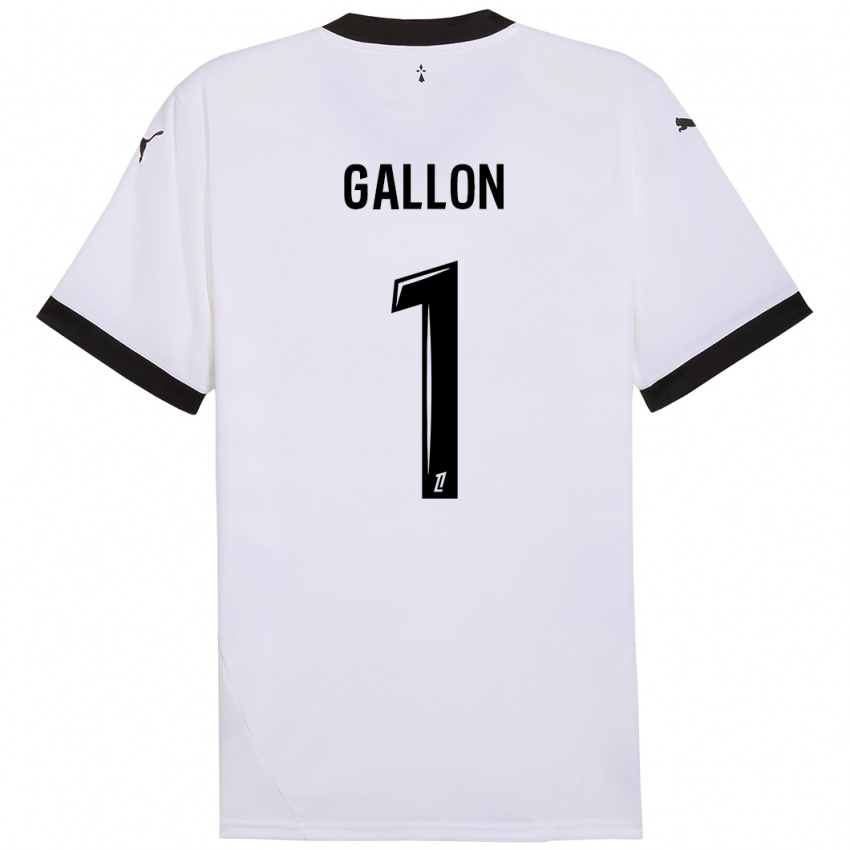 Enfant Maillot Gauthier Gallon #1 Blanc Noir Tenues Extérieur 2024/25 T-Shirt Belgique