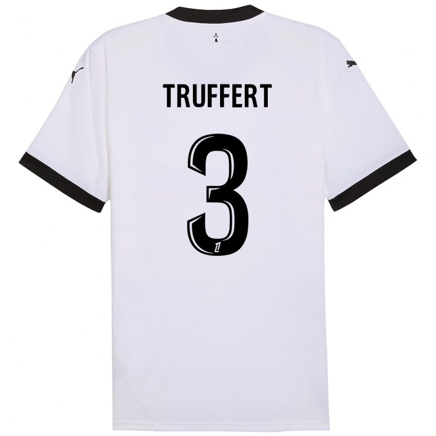 Kinderen Adrien Truffert #3 Wit Zwart Uitshirt Uittenue 2024/25 T-Shirt België