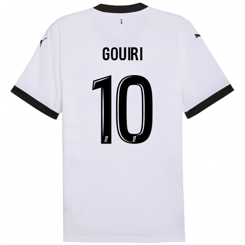 Enfant Maillot Amine Gouiri #10 Blanc Noir Tenues Extérieur 2024/25 T-Shirt Belgique