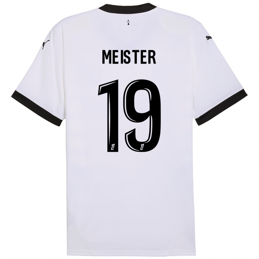 Enfant Maillot Henrik Meister #19 Blanc Noir Tenues Extérieur 2024/25 T-Shirt Belgique