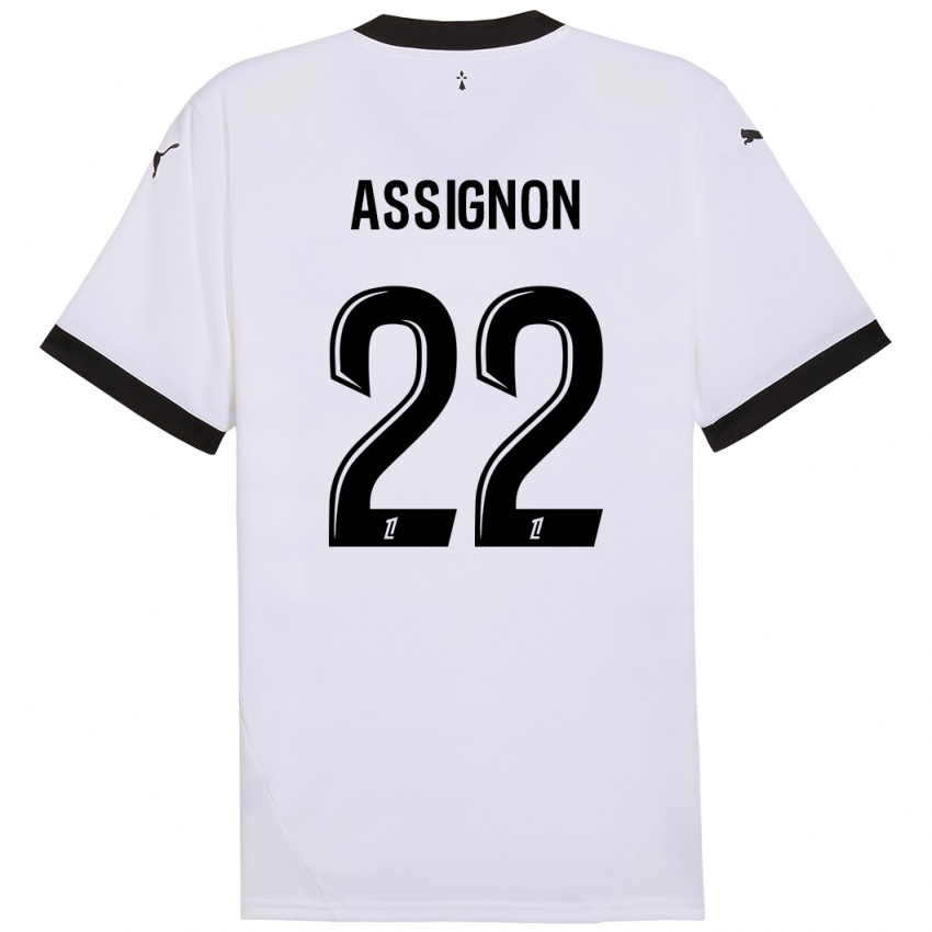 Kinderen Lorenz Assignon #22 Wit Zwart Uitshirt Uittenue 2024/25 T-Shirt België