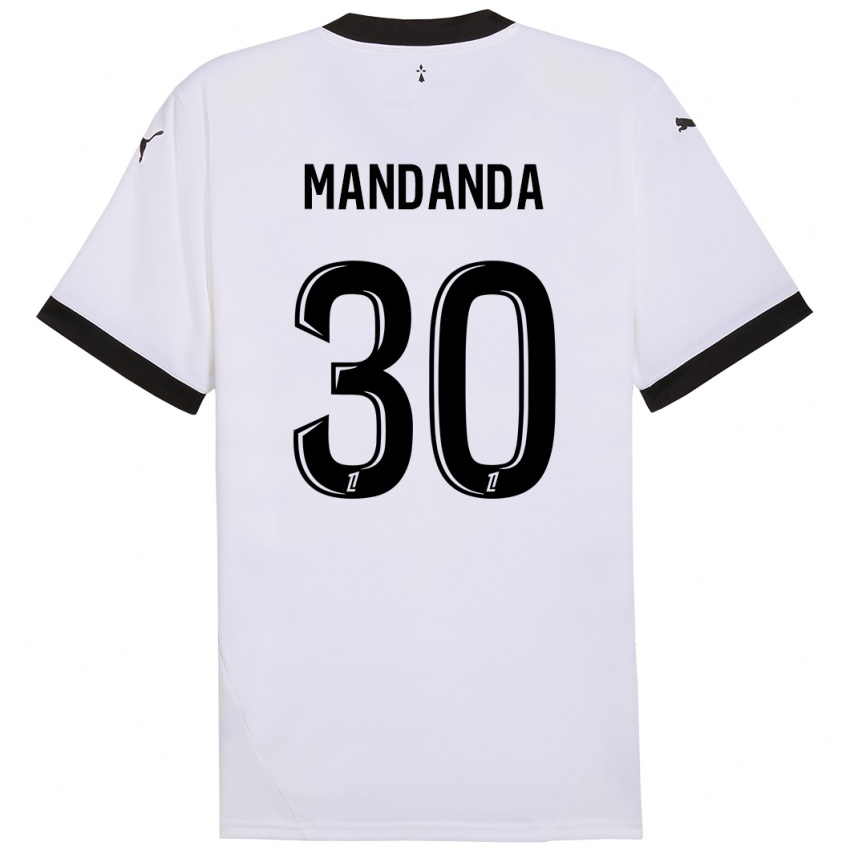 Enfant Maillot Steve Mandanda #30 Blanc Noir Tenues Extérieur 2024/25 T-Shirt Belgique