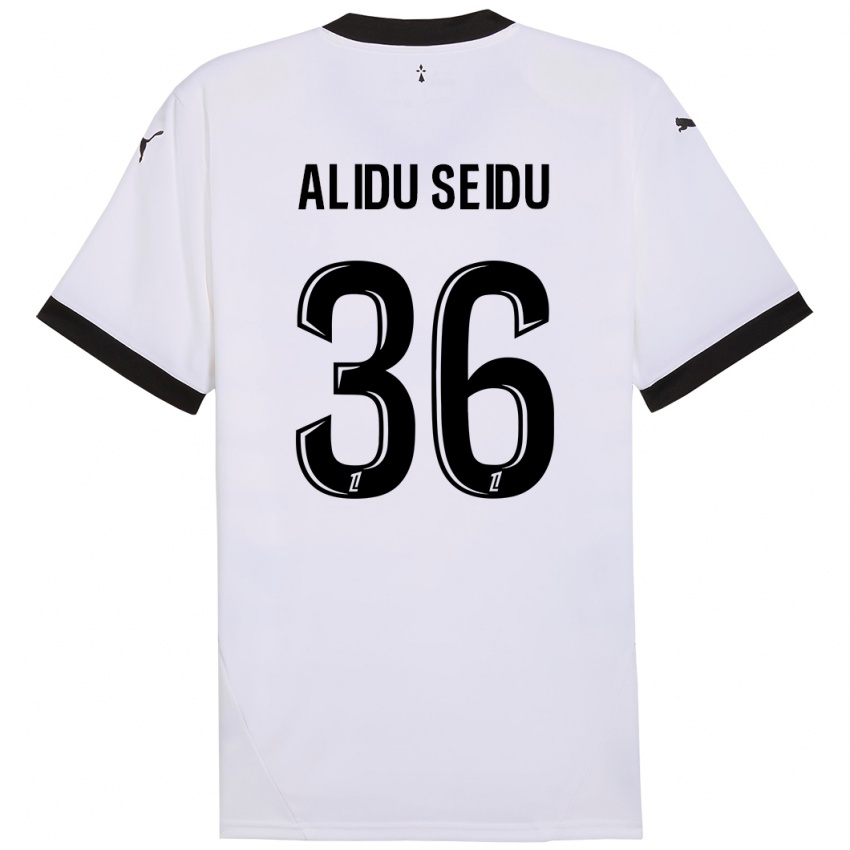 Enfant Maillot Alidu Seidu #36 Blanc Noir Tenues Extérieur 2024/25 T-Shirt Belgique