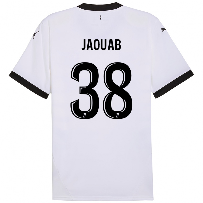 Enfant Maillot Mohamed Jaouab #38 Blanc Noir Tenues Extérieur 2024/25 T-Shirt Belgique