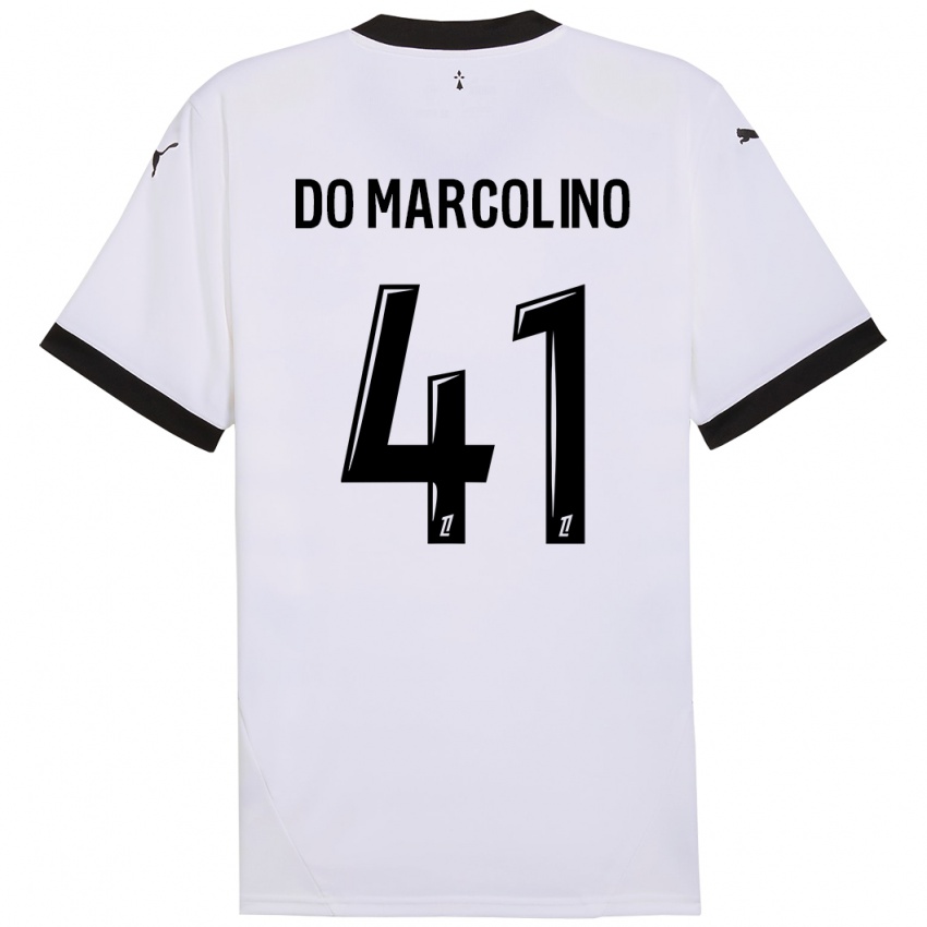 Enfant Maillot Alan Do Marcolino #41 Blanc Noir Tenues Extérieur 2024/25 T-Shirt Belgique