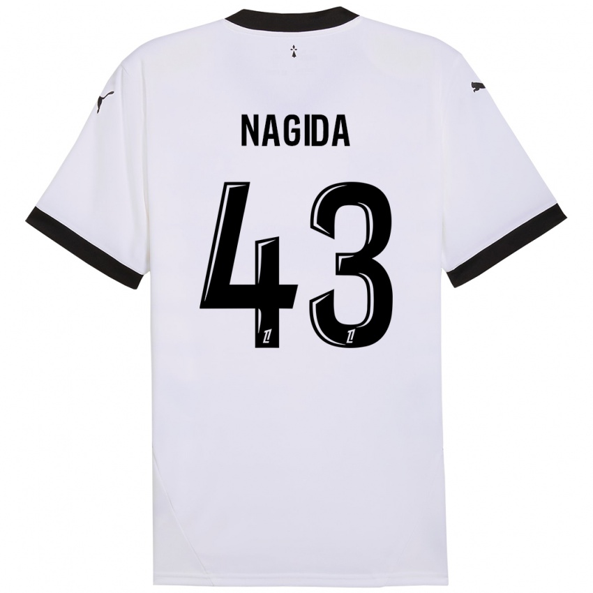 Enfant Maillot Mahamadou Nagida #43 Blanc Noir Tenues Extérieur 2024/25 T-Shirt Belgique