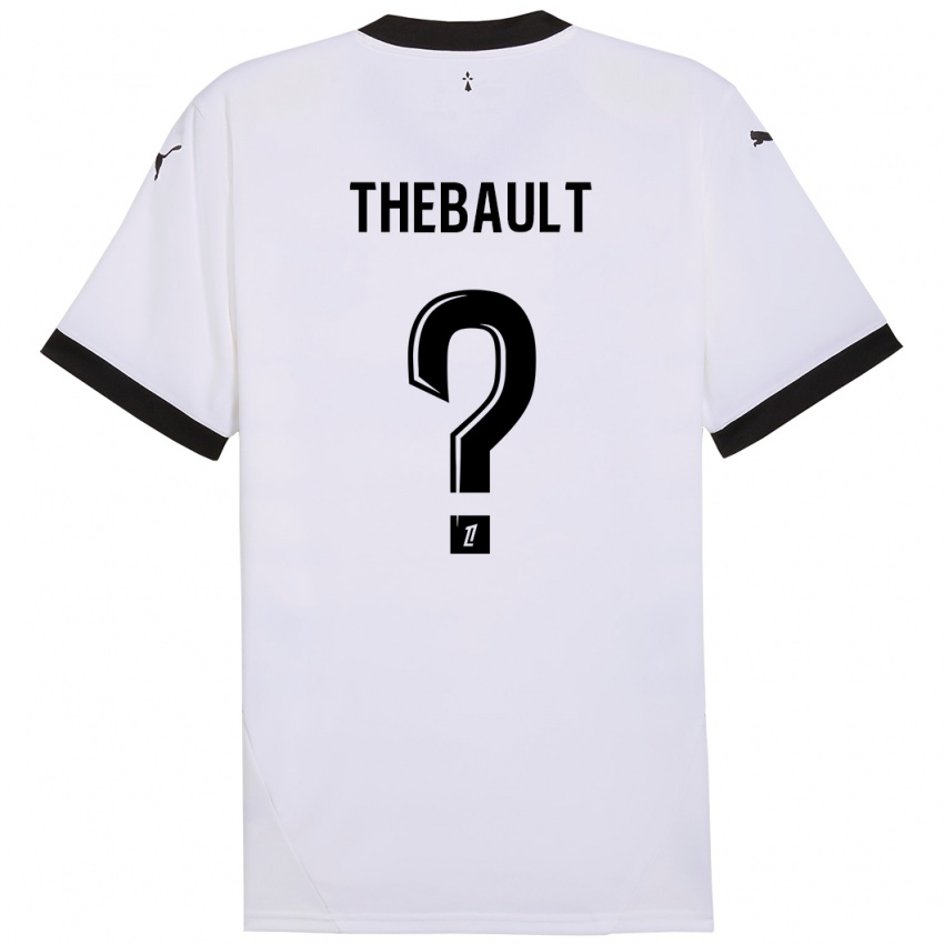 Enfant Maillot Yaël Thébault #0 Blanc Noir Tenues Extérieur 2024/25 T-Shirt Belgique