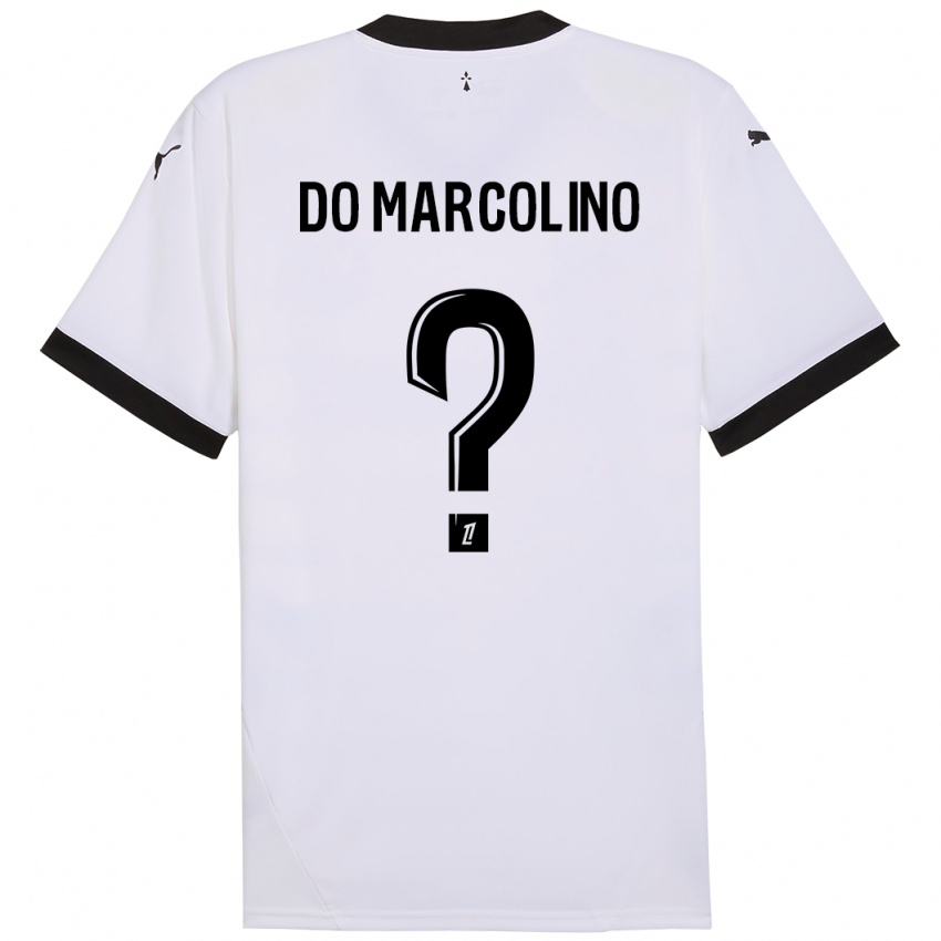 Enfant Maillot Arsène Do Marcolino #0 Blanc Noir Tenues Extérieur 2024/25 T-Shirt Belgique