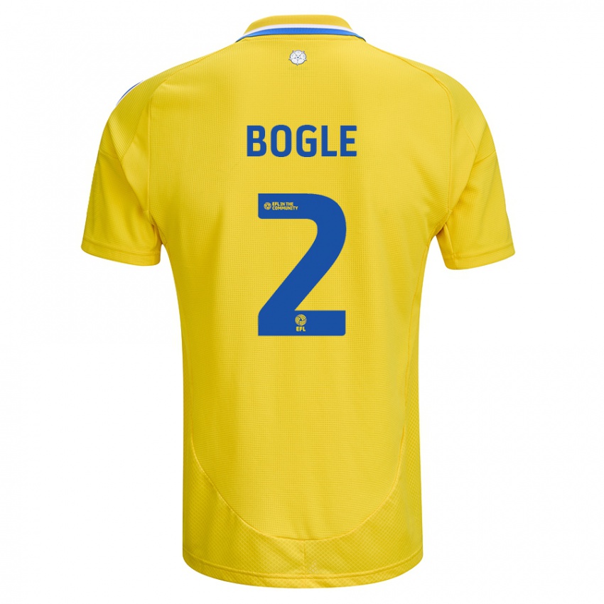 Kinder Jayden Bogle #2 Gelb Blau Auswärtstrikot Trikot 2024/25 T-Shirt Belgien