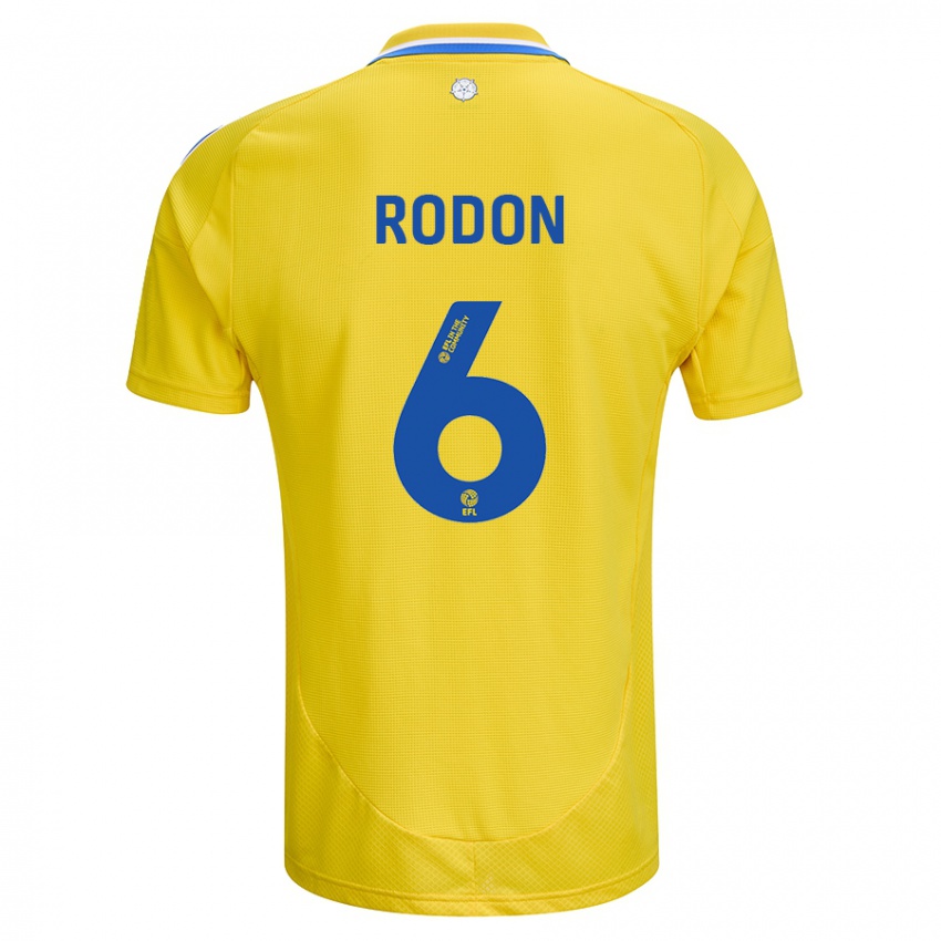 Kinder Joe Rodon #6 Gelb Blau Auswärtstrikot Trikot 2024/25 T-Shirt Belgien