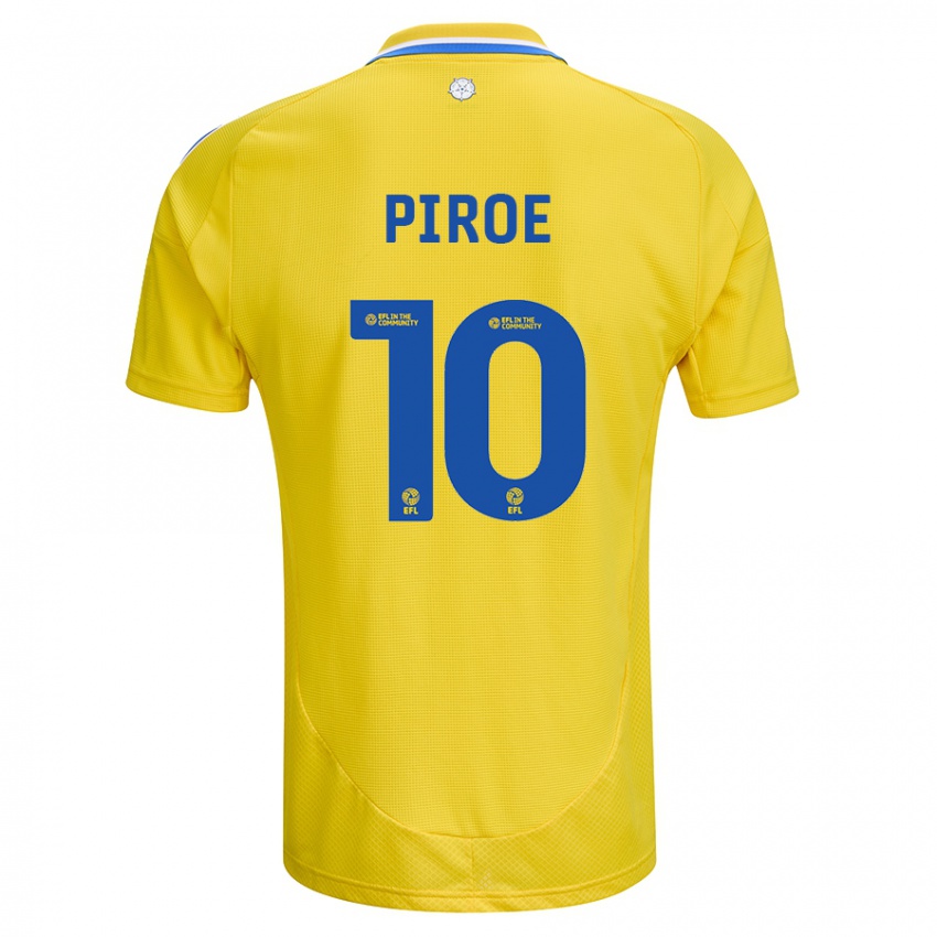 Kinder Joël Piroe #10 Gelb Blau Auswärtstrikot Trikot 2024/25 T-Shirt Belgien