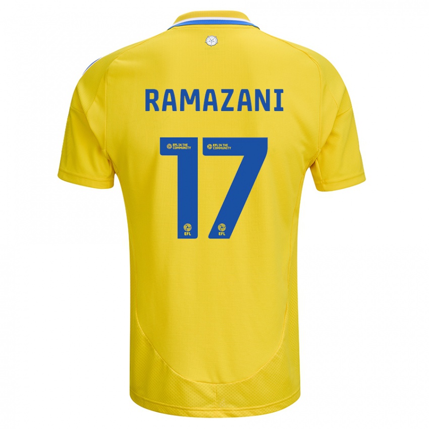 Kinderen Largie Ramazani #17 Geel Blauw Uitshirt Uittenue 2024/25 T-Shirt België