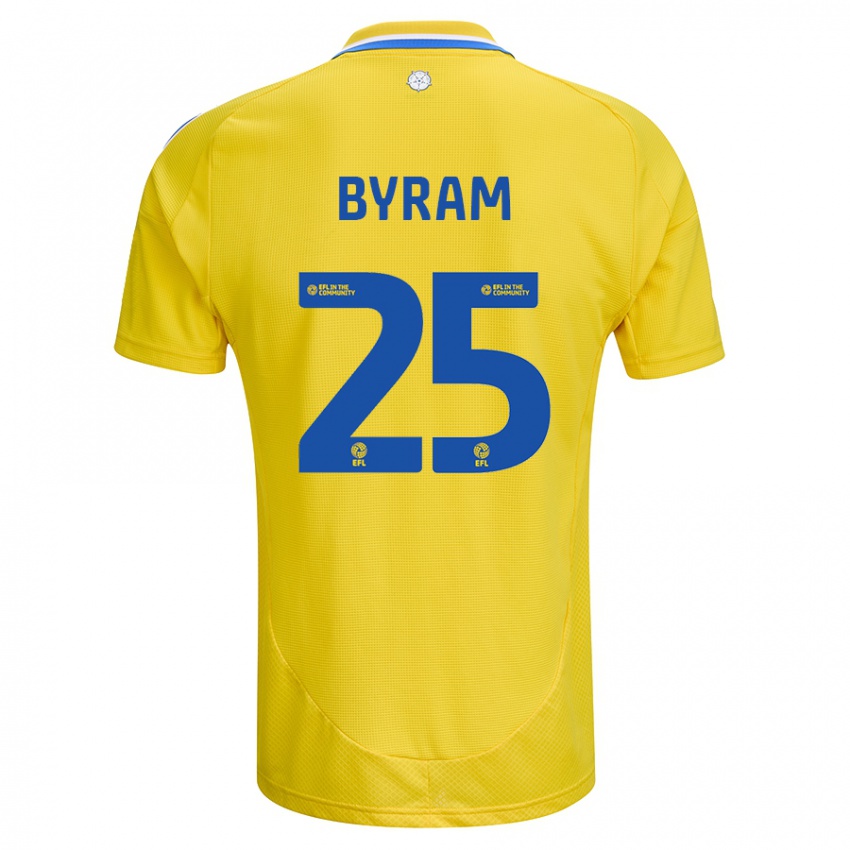 Kinder Sam Byram #25 Gelb Blau Auswärtstrikot Trikot 2024/25 T-Shirt Belgien