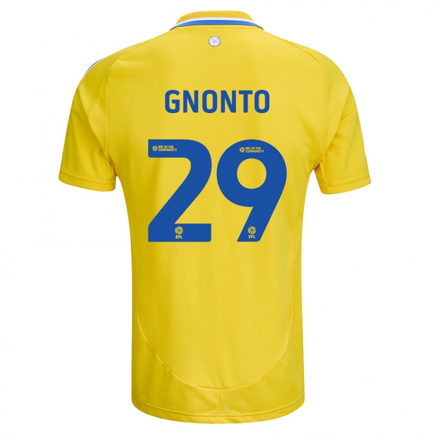 Kinder Wilfried Gnonto #29 Gelb Blau Auswärtstrikot Trikot 2024/25 T-Shirt Belgien