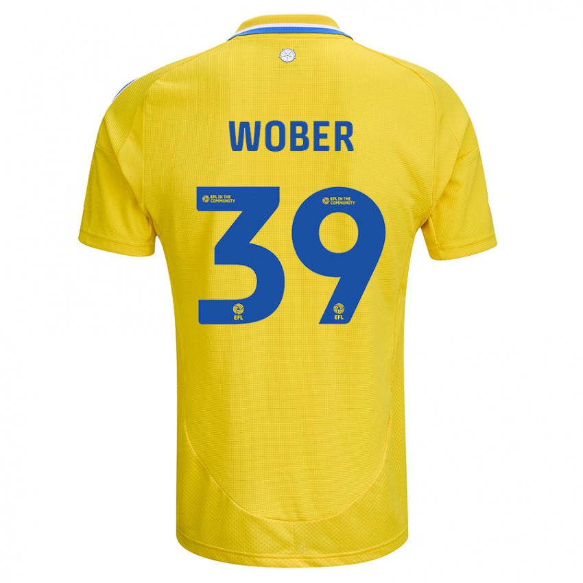 Kinder Maximilian Wöber #39 Gelb Blau Auswärtstrikot Trikot 2024/25 T-Shirt Belgien