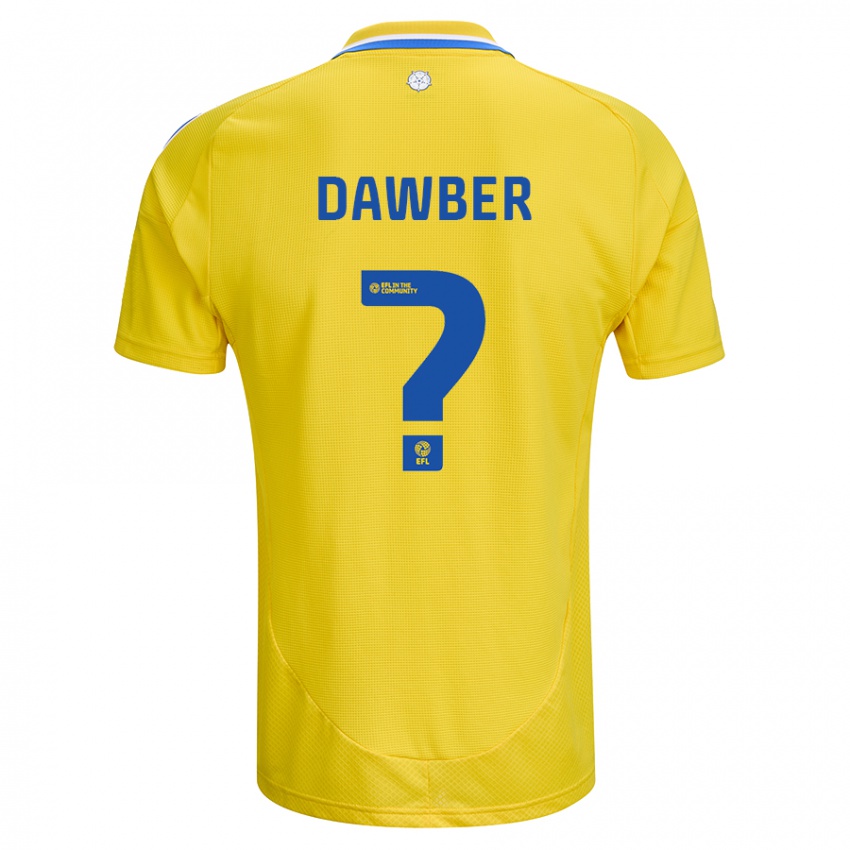 Kinderen Oscar Dawber #0 Geel Blauw Uitshirt Uittenue 2024/25 T-Shirt België