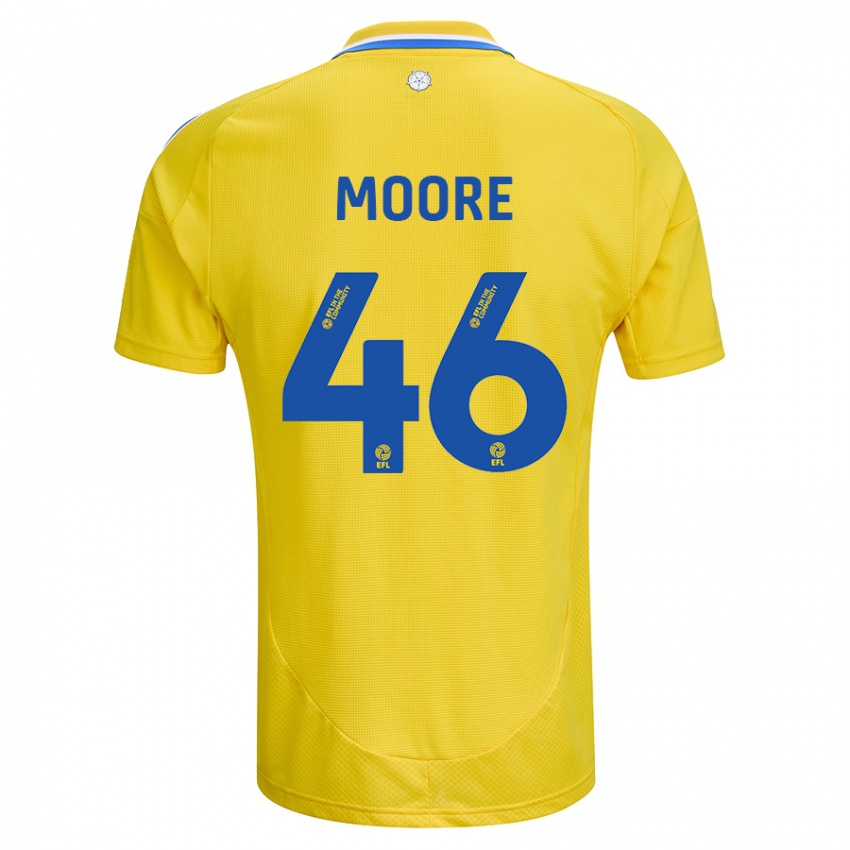 Kinderen Kris Moore #46 Geel Blauw Uitshirt Uittenue 2024/25 T-Shirt België