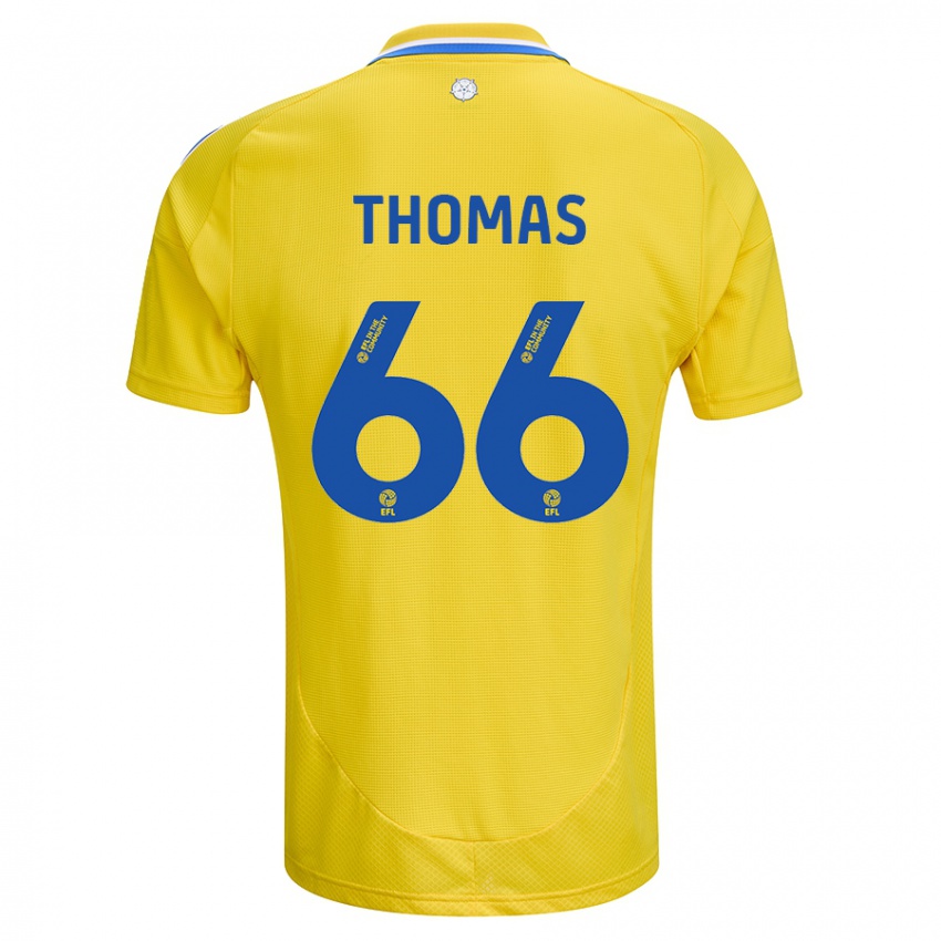 Kinderen Luca Thomas #66 Geel Blauw Uitshirt Uittenue 2024/25 T-Shirt België