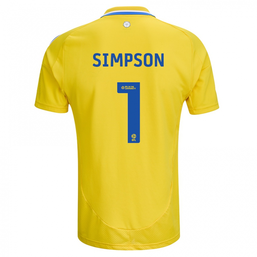 Kinderen Carrie Simpson #1 Geel Blauw Uitshirt Uittenue 2024/25 T-Shirt België