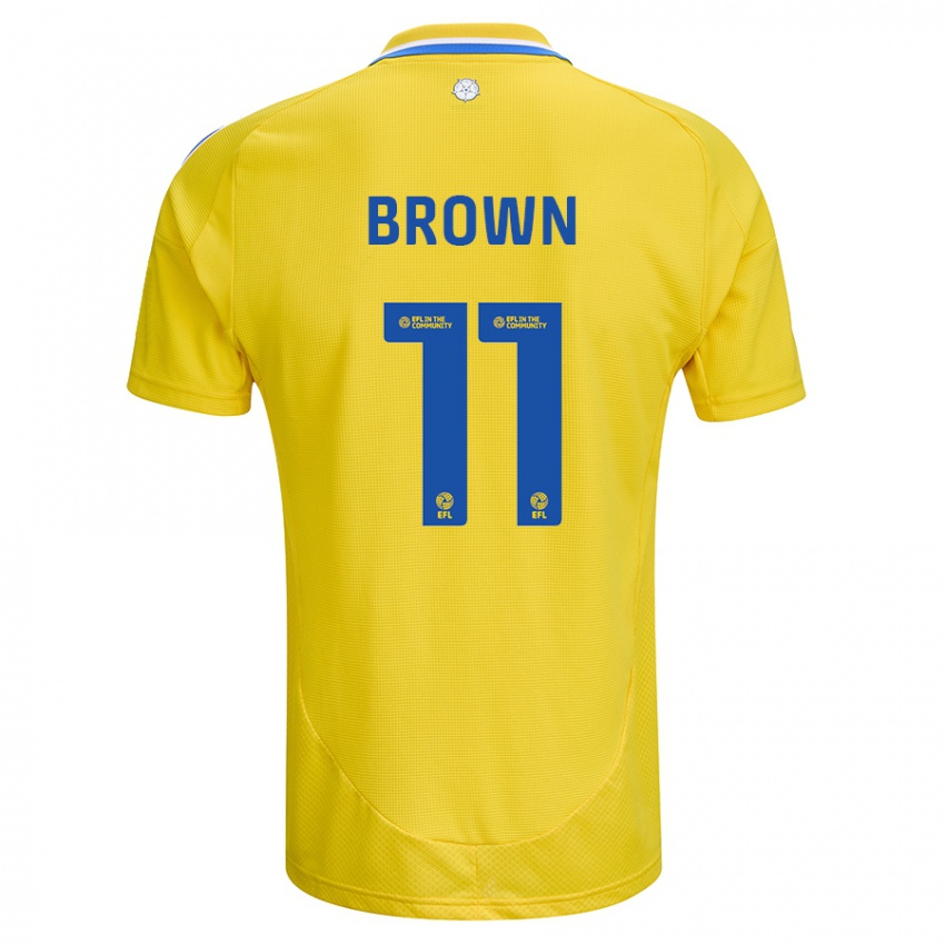 Kinder Abbie Brown #11 Gelb Blau Auswärtstrikot Trikot 2024/25 T-Shirt Belgien