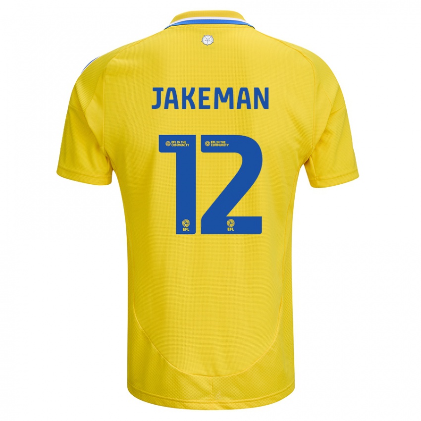 Kinder Harriet Jakeman #12 Gelb Blau Auswärtstrikot Trikot 2024/25 T-Shirt Belgien