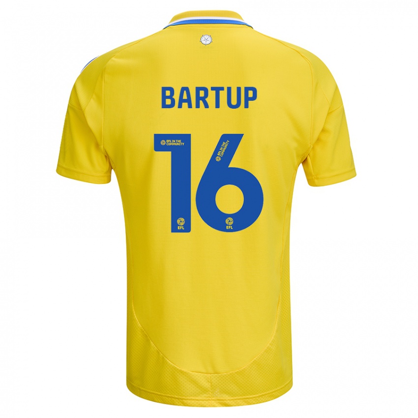 Kinder Laura Bartup #16 Gelb Blau Auswärtstrikot Trikot 2024/25 T-Shirt Belgien