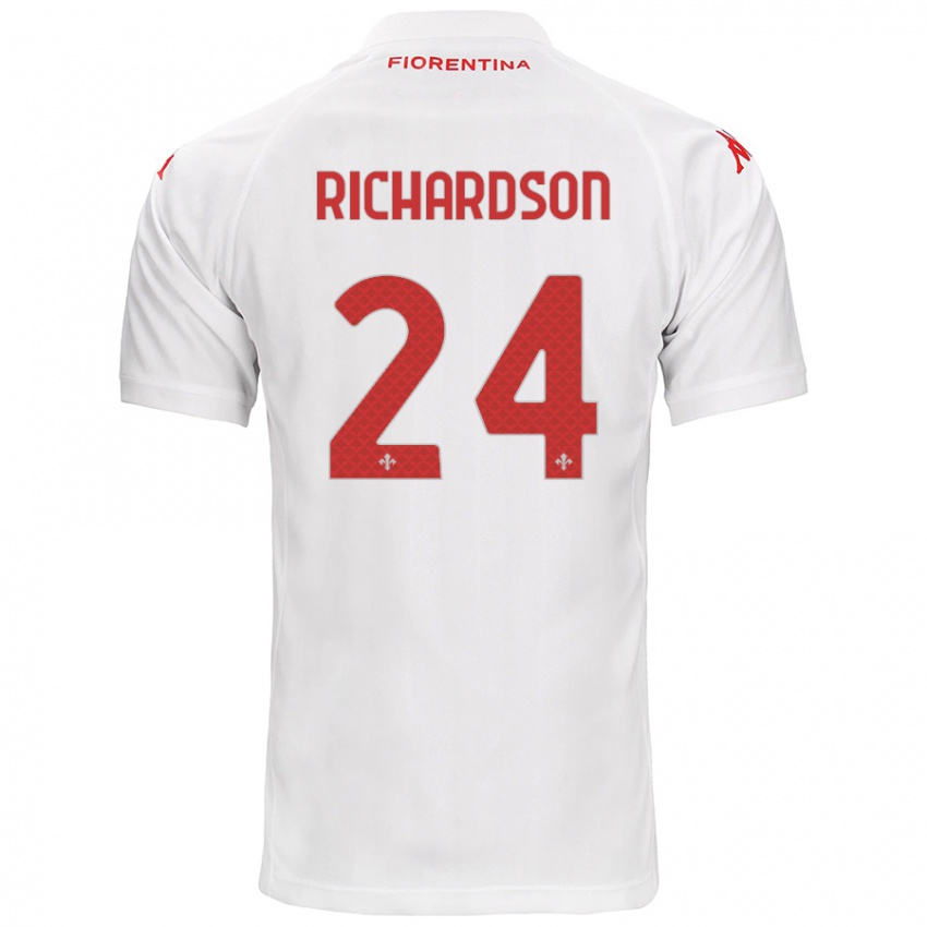 Kinder Amir Richardson #24 Weiß Auswärtstrikot Trikot 2024/25 T-Shirt Belgien