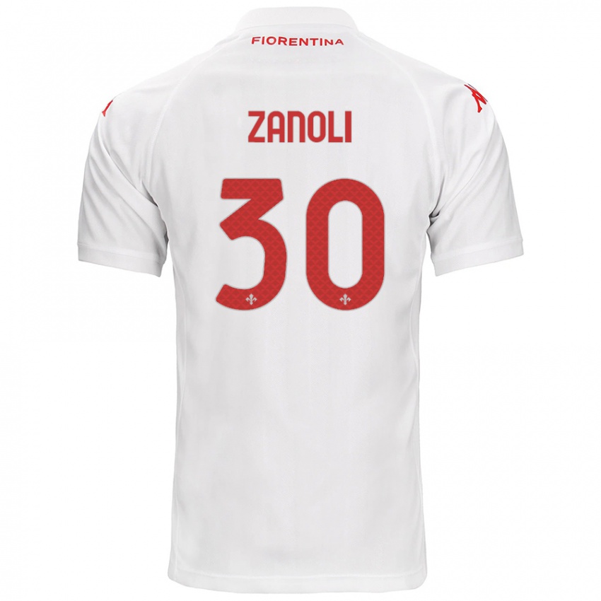 Kinder Martina Zanoli #30 Weiß Auswärtstrikot Trikot 2024/25 T-Shirt Belgien