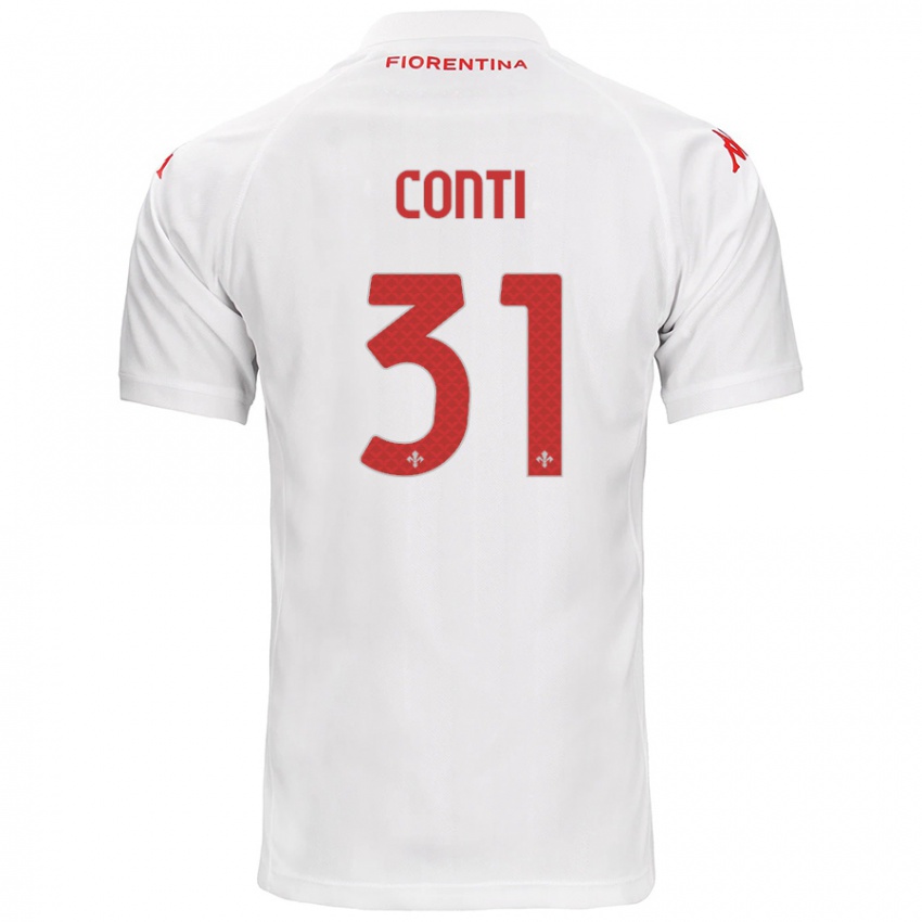 Kinder Gabriele Conti #31 Weiß Auswärtstrikot Trikot 2024/25 T-Shirt Belgien