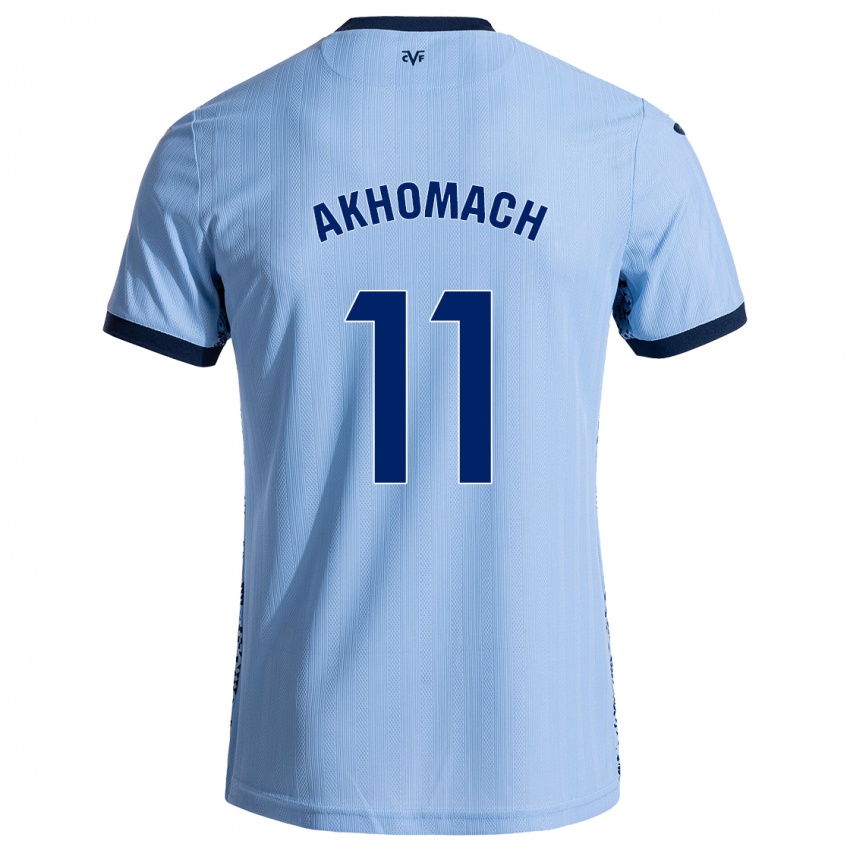 Kinder Ilias Akhomach #11 Himmelblau Auswärtstrikot Trikot 2024/25 T-Shirt Belgien