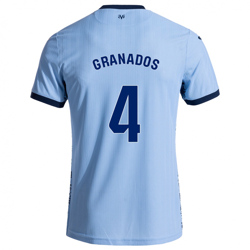 Kinder Carlos Granados #4 Himmelblau Auswärtstrikot Trikot 2024/25 T-Shirt Belgien