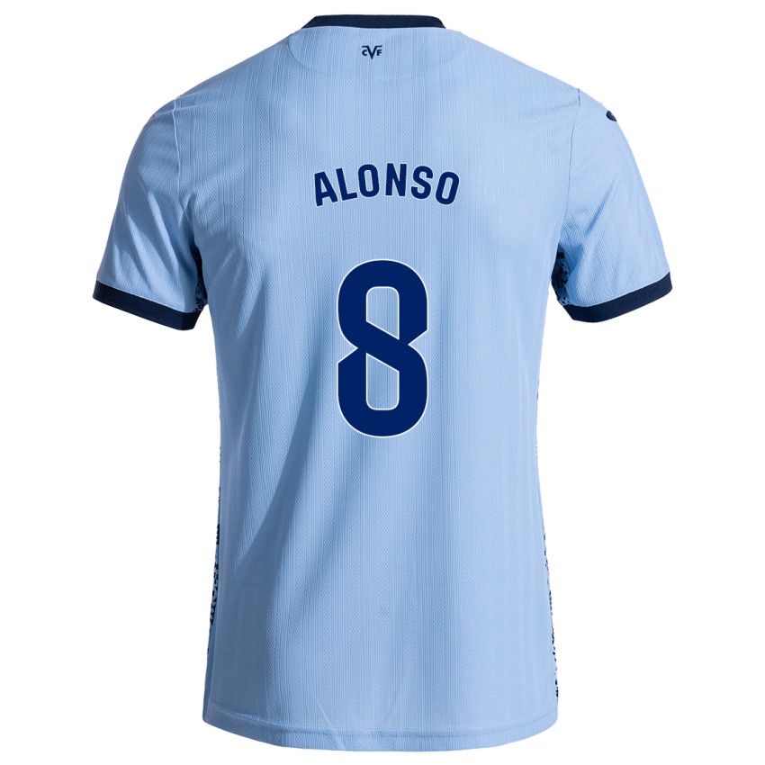 Kinder Rodri Alonso #8 Himmelblau Auswärtstrikot Trikot 2024/25 T-Shirt Belgien