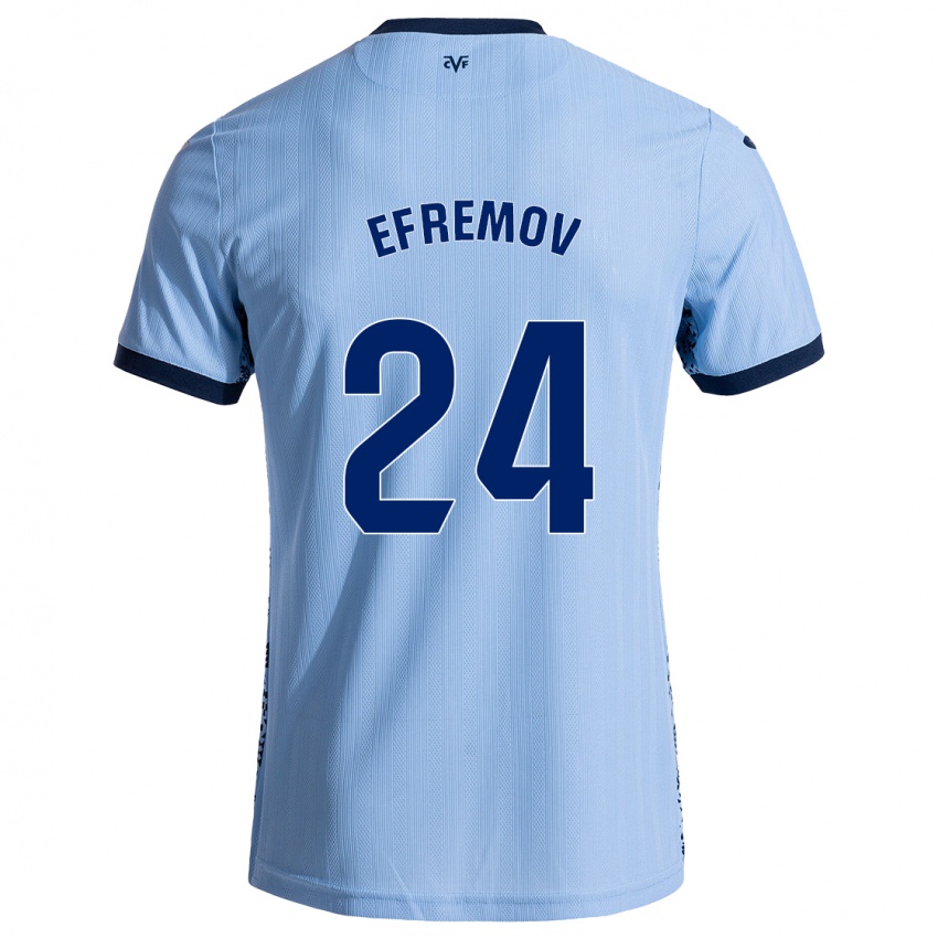 Kinder Anton Efremov #24 Himmelblau Auswärtstrikot Trikot 2024/25 T-Shirt Belgien