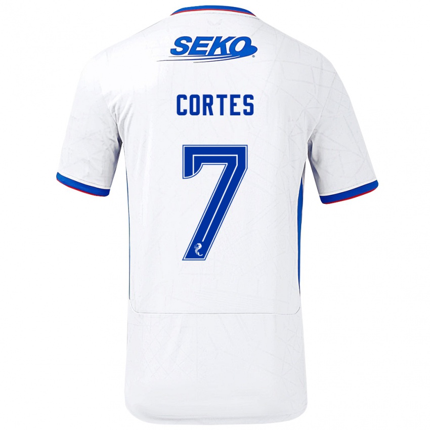 Kinderen Óscar Cortés #7 Wit Blauw Uitshirt Uittenue 2024/25 T-Shirt België